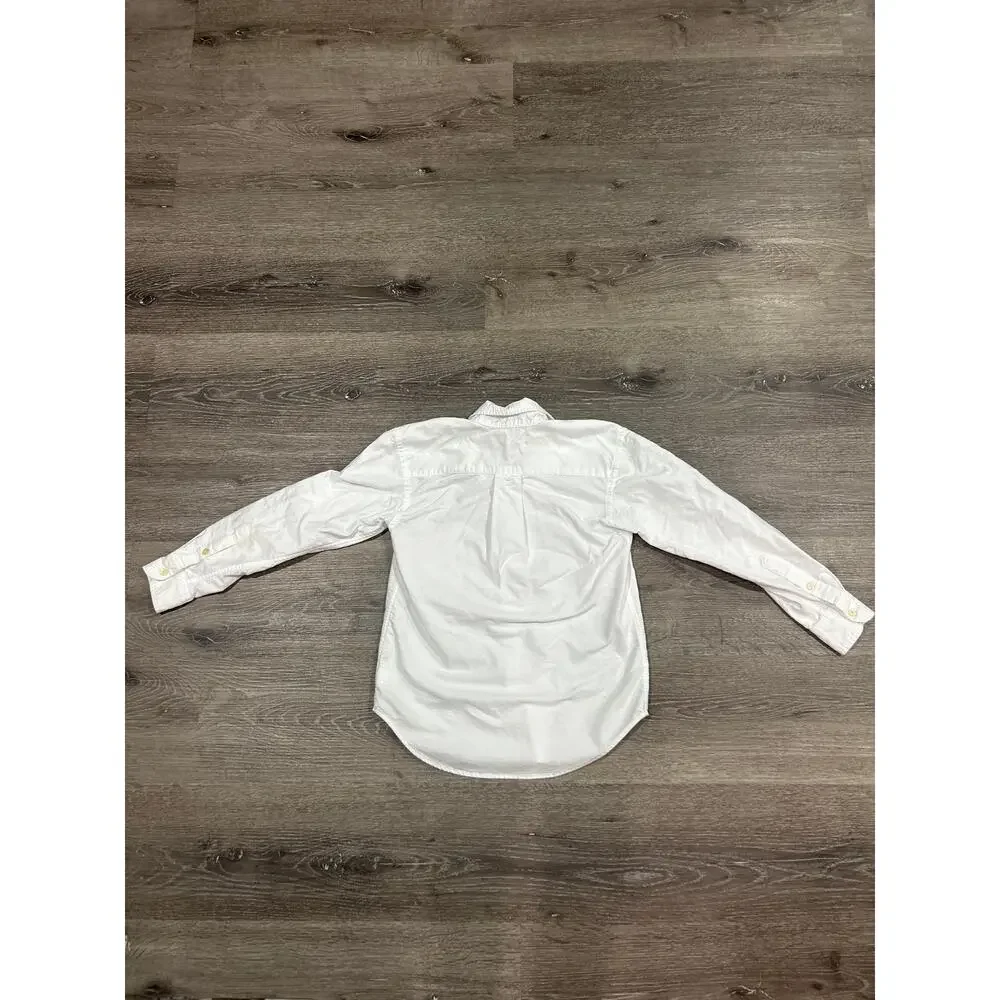 Polo Ralph Lauren Boys White Iconic Oxford Button Down Shirt Size 8 S Pony